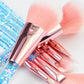 7pcs face eyeshadow foundation makeup brush liquid glitter crystal handle