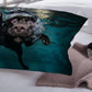 3 Piece Bedding 3D Swimming Dog Pattern Bedding Package Quilt Cover Sheet Pillowcase