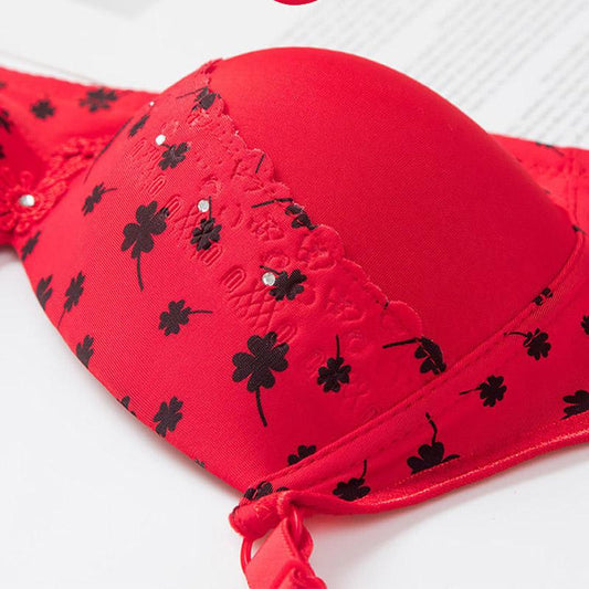 Ladies Large Size Thin No Steel Rings Gathering Breathable Comfortable Anti-Sagging Bra