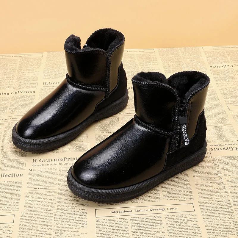 Snow Boots Women Plus Velvet In The Tube Waterproof Non-slip Fur Boots Winter Warm Cotton Shoes Boots