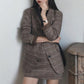 Women Suit Dark Academia Clothing Retro Plaid Plus Size Korean Coat Blazers and Skirt for Woman, Single Breasted Outerwear for Your Minimal Style