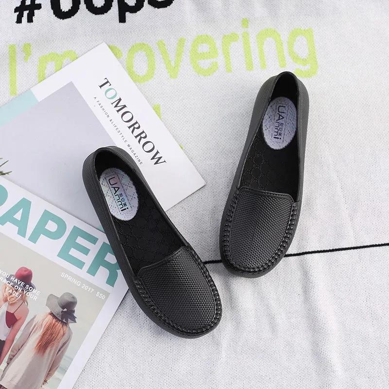 Non-slip Waterproof Shoes Women's Spring and Autumn Light Shoes Kitchen Work Soft-soled Rain Boots Women's Low-cut Short Middle-aged Mother Shoes
