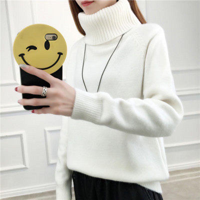 2019 Autumn and Winter Women Turtleneck Sweater Long Sleeve Slim Women Knit Sweater and Pullover