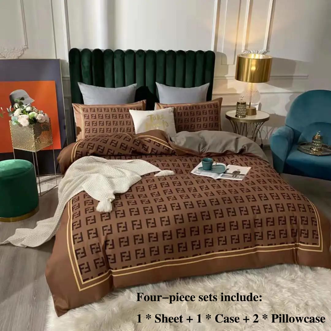 Thickened Grinding Long Velvet Wool Twill Four Sets of Leopard Striped Cotton Quilt Cover Single Tribute Cotton Bed Set 1.8 M 2 Meter Bed