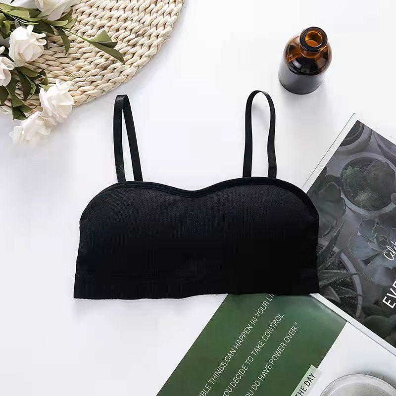 Korean Version Breast Wrapping and Rag Bra All Inclusive Gathering Without Steel Ring Thin Adjustable Solid Color Simple Bra