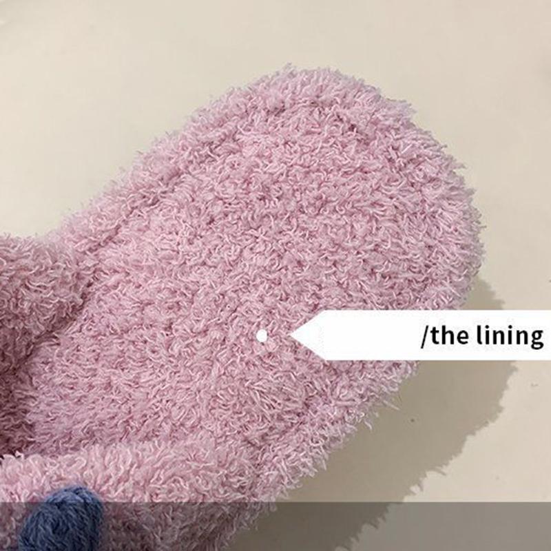 Cotton Slippers Female Cute Plush Slippers Wear Plush To Keep Warm At Home Winter Slippers Non-slip Breathable Cross Slippers