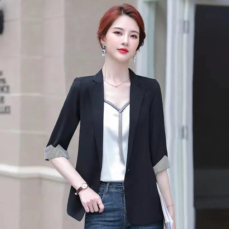 Casual Thin Women's Suit Jacket with Thin Sleeves and Thin Breathable Suit Jacket Women's Casual Temperament Jacket Elegant Blazer