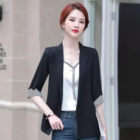 Casual Thin Women's Suit Jacket with Thin Sleeves and Thin Breathable Suit Jacket Women's Casual Temperament Jacket Elegant Blazer