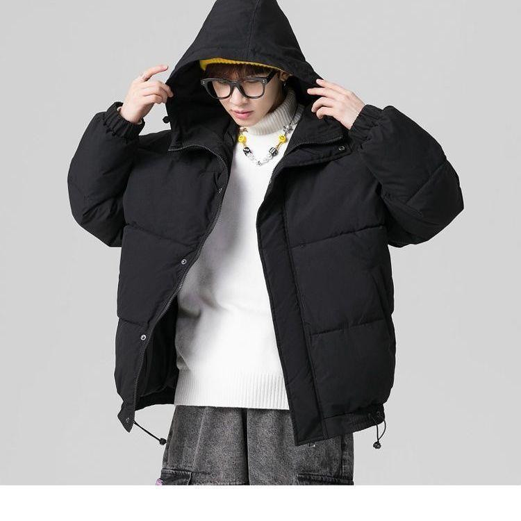 Winter Japanese Style Large Size Cotton-padded Jacket Korean Version of The Trend Loose Thick Coat Men's Drawstring Hooded Bread Suit Jacket Coat