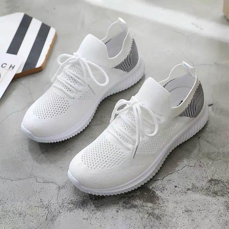 2021 Spring Summer White Shoes Women's Breathable Mesh Casual Sports Shoes Thin Hollow All-match