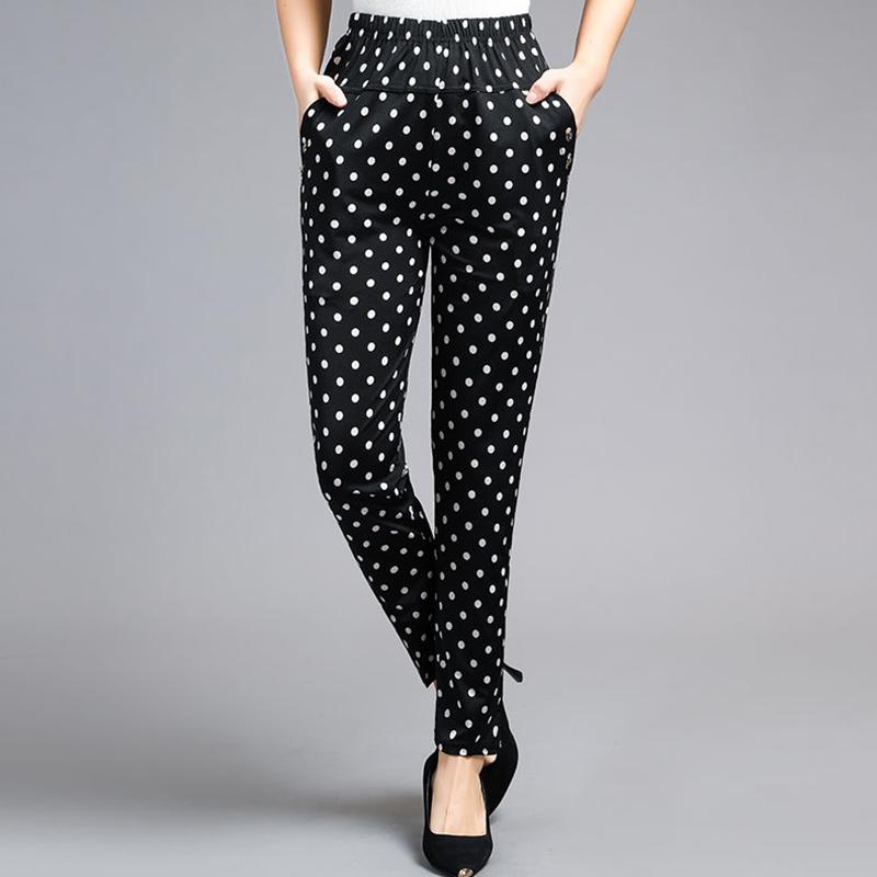 Summer Middle-aged and Elderly Women's Trousers Casual Pants High-waist Stretch Pants Middle-aged Women's Trousers Large Size Loose Pants