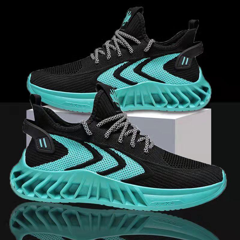 Spring Summer Men's Shoes Sports Casual Shoes Korean Version Deodorant Breathable Thin Mesh Flying Knit Shoes Coconut Shoes