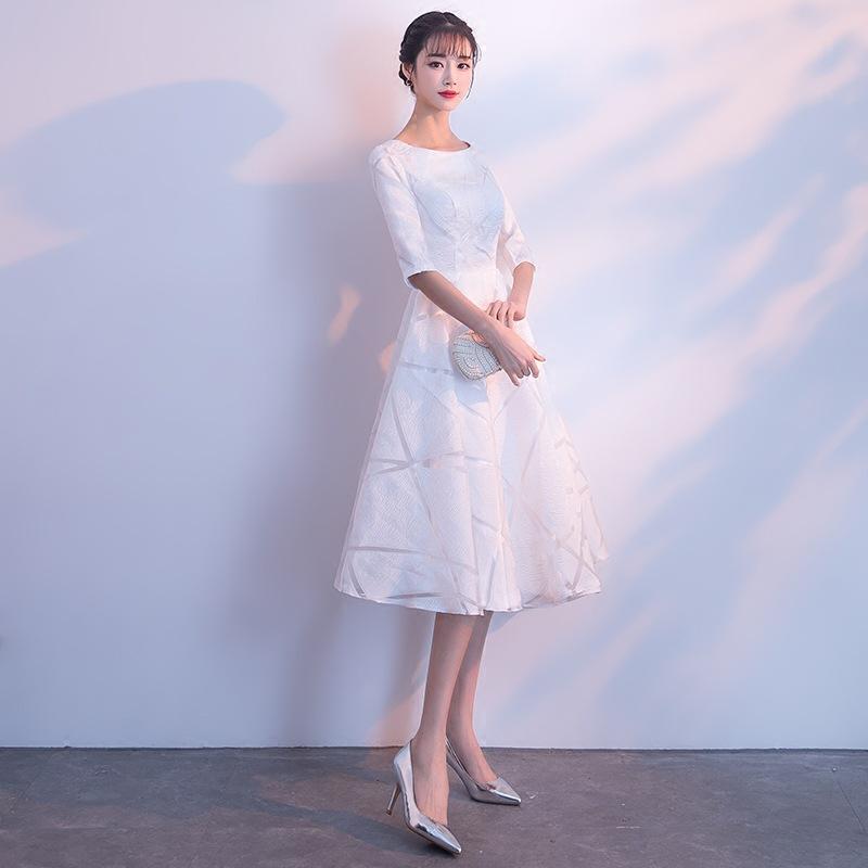 XS-3XL Bridal Wedding Dresses Women's Elegant Half Sleeve Slim Cocktail Evening Party Gowns