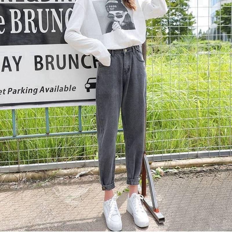 WTEMPO Jeans Female Straight Loose Loose Thin High Waist Dad Pants Wearing Wide Legs Was Thin Pants