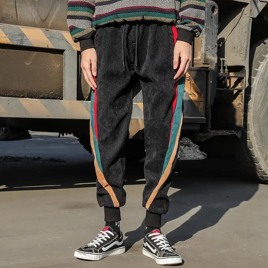 Men's Loose Sweatpants Long Pants Casual Pants Men's Tights Four Seasons Corduroy