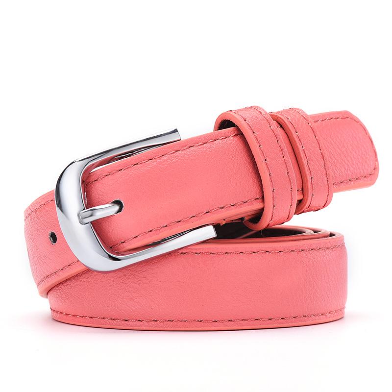 Leather Belt Women Leather Adult Casual Waist Belt Ring Pin Buckle