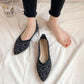 Casual Lazy Beanie Shoes Women's All-match Breathable Flying Woven Flat-bottomed Mother's Shoes Single Shoes