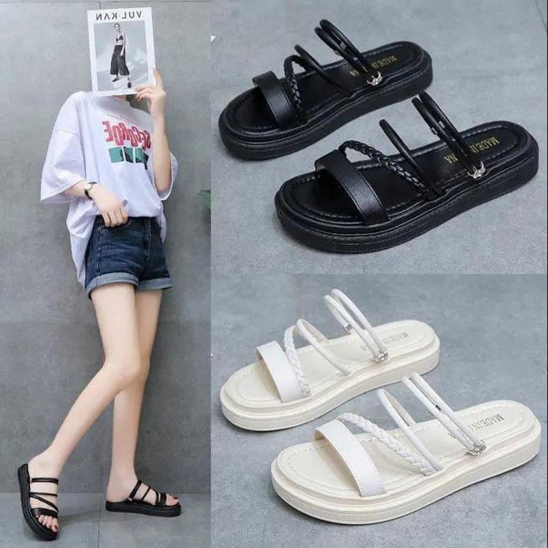 Summer Women's Sandals and Slippers Outer Wear Fashionable Sandals Flat-bottomed Shoes Two-wear Comfortable