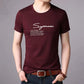 Text Print T-shirt Summer Short Sleeve Thin Shirt Casual Business Pullover Fashion Elegant Slim O-Neck Tees Men Clothing