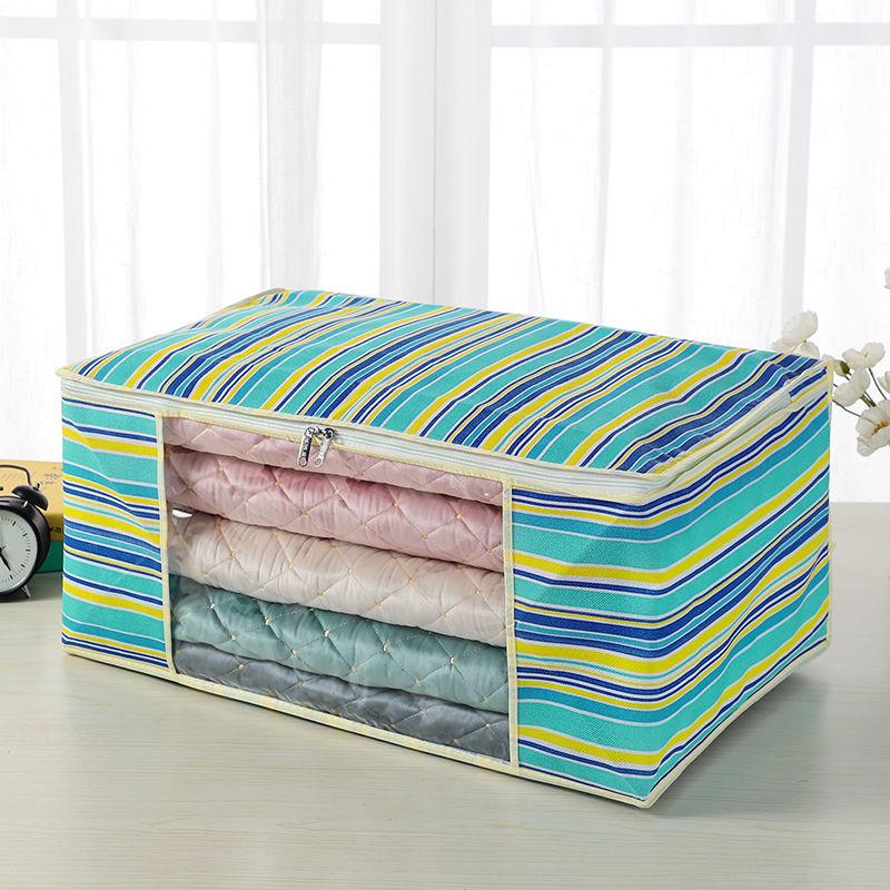 1PCS Storage Bag Non-woven Transparent Window Clothes Organizer Bag for Easy Folding Household Goods