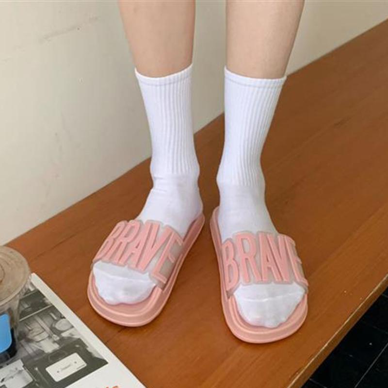 Slippers Female Summer Korean Style Fashion Indoor Home Home Non-slip Bath Sandals Outer Wear Letter Slippers