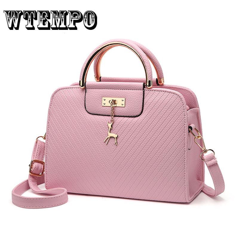 Female Deer Pendant Handbag Fashion Women Shoulder Bag Large Capacity Crossbody Messenger