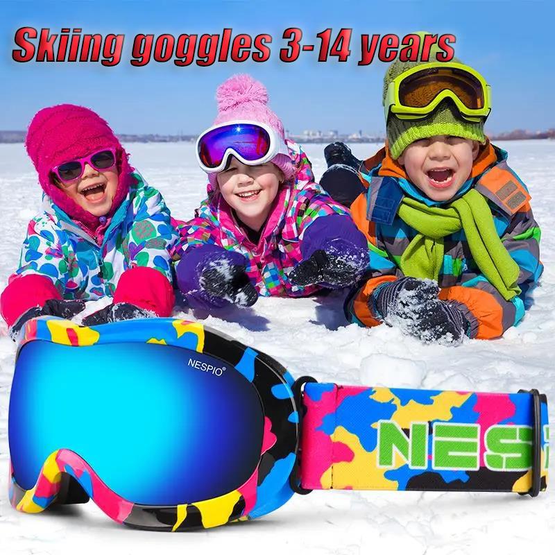 Children's Ski Goggles Men and Women Double Anti-fog Outdoor Mountaineering Snow Skiing Goggles 3-14 Years Old