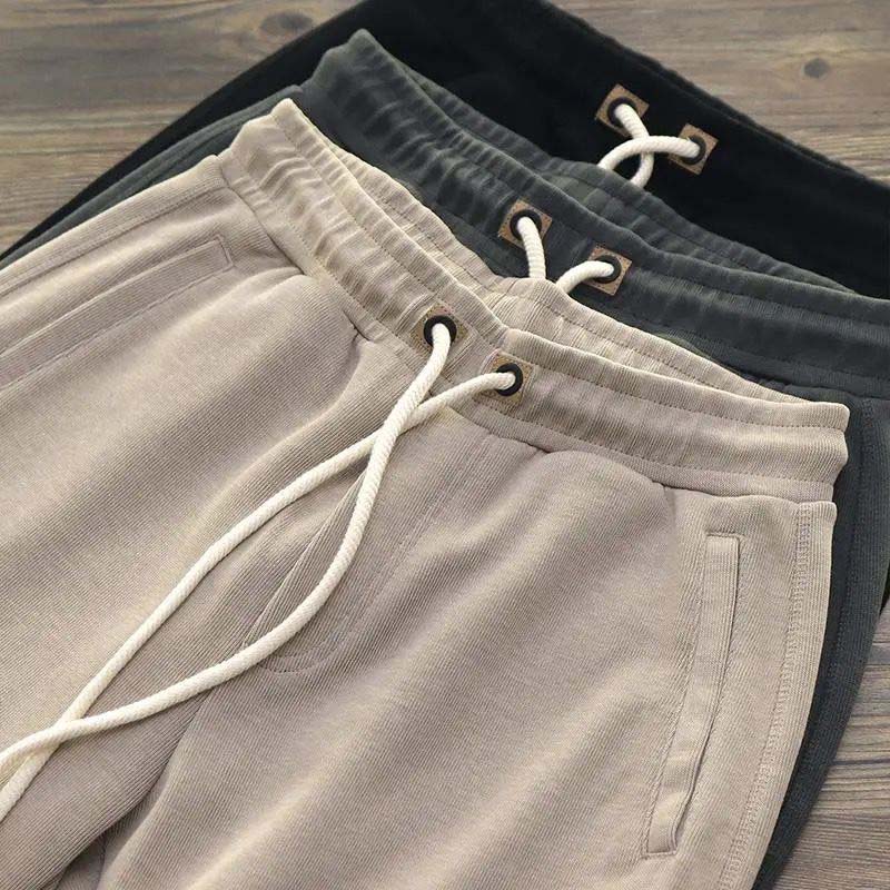 Knitted Casual Pants, Men's Cotton Sports Trousers, Lazy Elastic Waist Loose Casual Pants