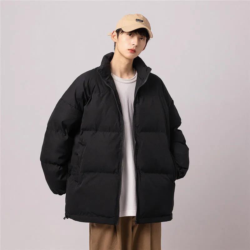 New Style Cotton Jacket Men's Trendy Down Jacket Thick Solid Color Cold-proof Warm Winter Jacket