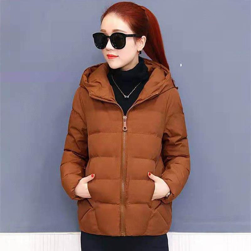 Fashion Increase Autumn and Winter Hooded Padded Jacket Coat Loose and Thin, All-match Lightweight Cotton Jacket Women's Short
