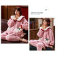 Ladies Cartoon Pajamas Autumn and Winter Coral Velvet Thickening Plus Velvet Pajamas Winter Warm Flannel Long-sleeved Plus Size Home Service