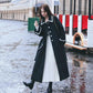 Autumn and Winter Woolen Coat Korean Version of Thin Lapel Coat Mid-length Over The Knee Plus Size Women's Woolen Coat
