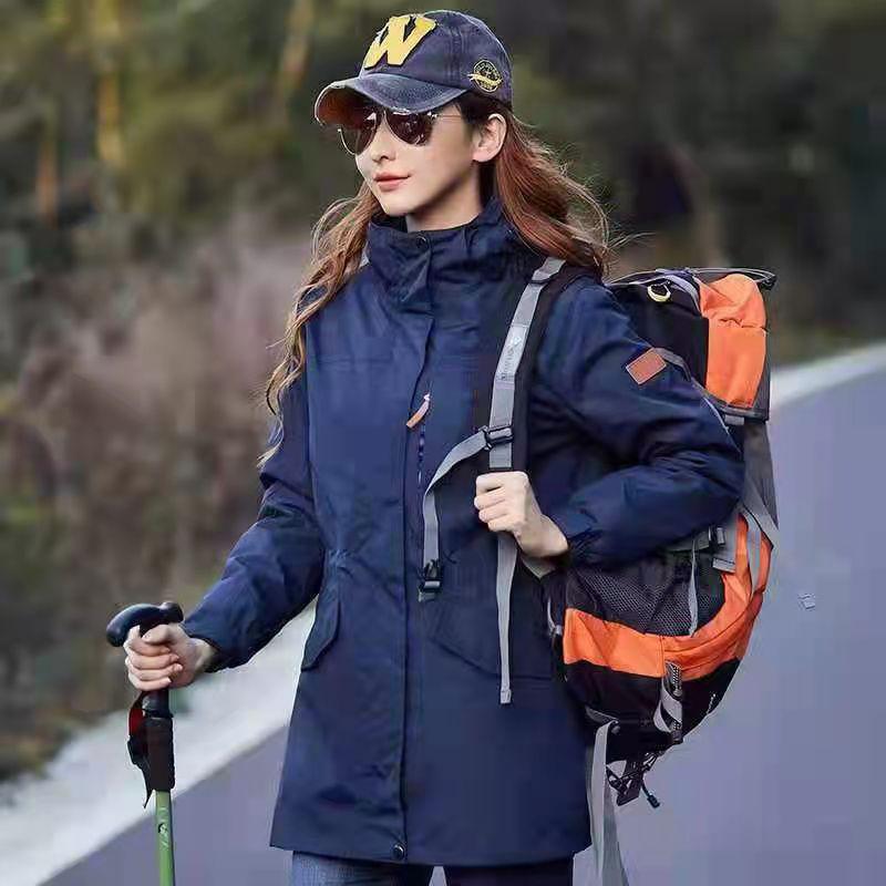Jacket Two-piece Detachable Windproof and Waterproof Windbreaker Autumn and Winter Couple Coat Men and Women Cotton Windproof and Rainproof Jacket