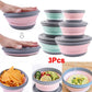 3Pcs Folding Camping Bowl Set Portable Silicone Kitchen Containers for Travel Outdoor Camping