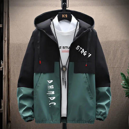 Autumn Men's Jacket Trend Workwear Jacket Youth Top Clothes Casual Hooded Gown