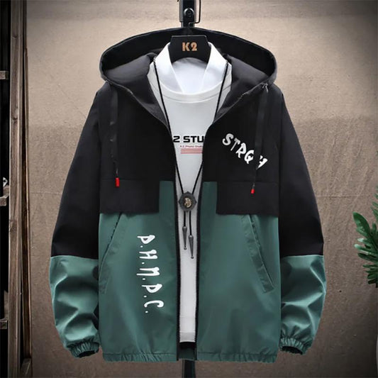 Autumn Men's Jacket Trend Workwear Jacket Youth Top Clothes Casual Hooded Gown