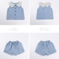 2PCS Children Clothing Set Spring Summer Girls Suits Solid Color Sleeveless Tops + Pants Clothing Set