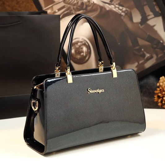 Fashion Minimalist Patent Leather Handbag Female Bright Skin Wild Messenger Bag Women Shoulder Bag