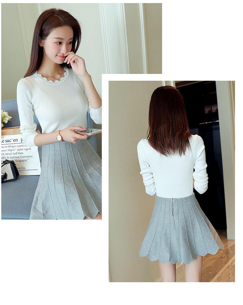 Autumn and Winter Round Neck Long-sleeved Sweater All-match Casual Knitted Bottoming Shirt Pure Color Simple Female Top