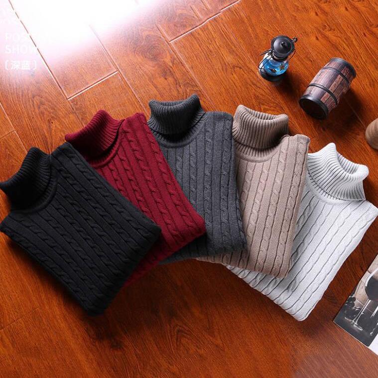 Pullover Men 2019 Autumn Winter Wool Slim Fit Sweater Men Casual Turtleneck Sweaters Pull Jumper Men