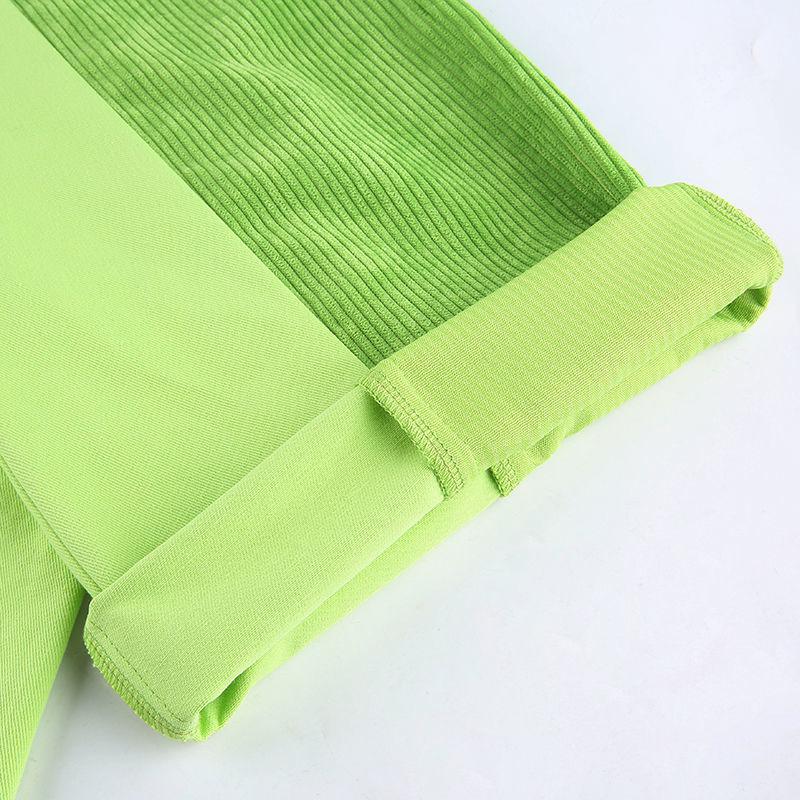 European and American Style Design Splicing Sweep Leg Long Straight Trousers Female INS Autumn and Winter Warm Loose Hamprints Thin Pants