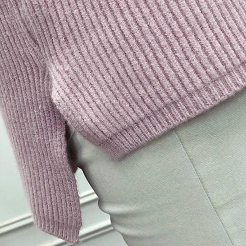 Pofulove Turtleneck Bottoming Shirt Women Winter Pullover Loose Sweater Thick Long-sleeved Bottoming