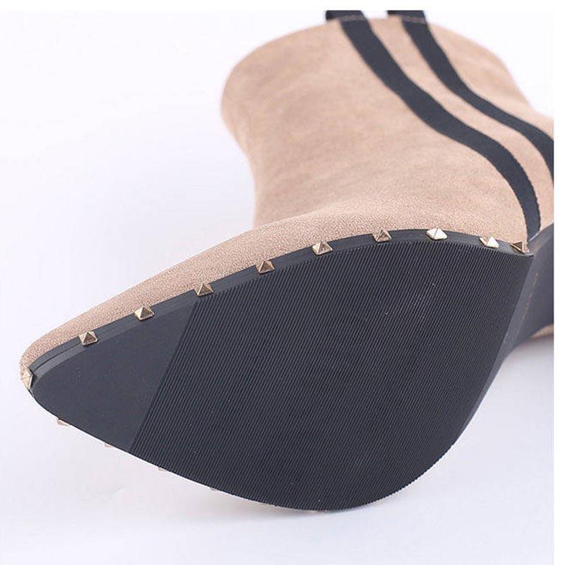 Women's Pointed Ankle Boots Sexy Leather Short Boot Lady Stiletto Heel Shoes Winter Boots Highstreet