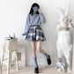 Sweet Suit High Neck Warm Knitted Sweater Women + A-line Short Skirt Loose Two-piece Suit All-match Cute Woolen Short Skirt Women