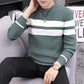 Autumn Round Neck Striped Sweater Men's Youth Tide Brand Bottoming Shirt Thin Casual All-match Sweater