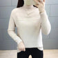 Women's high-necked Sweater Short Loose Thickened Pullover Sweater Fall/Winter Knit Jumper Bottoming Shirt