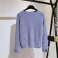Autumn and Winter Fresh Style Bottoming Shirt Loose Knit Round Neck Jacket Fashion All-match Female Top