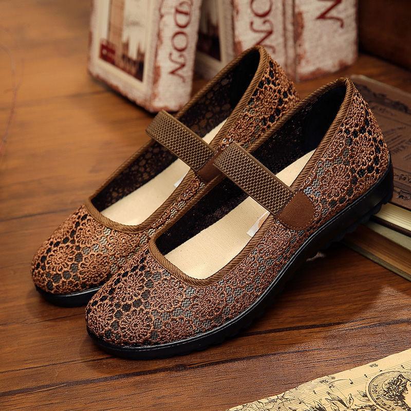 Middle-aged Elderly Old Beijing Cloth Shoes Summer Women's Net Shoes Non-slip Soft Bottom Breathable Old Lady Shoes Mother-in-law Shoes Mother Shoes
