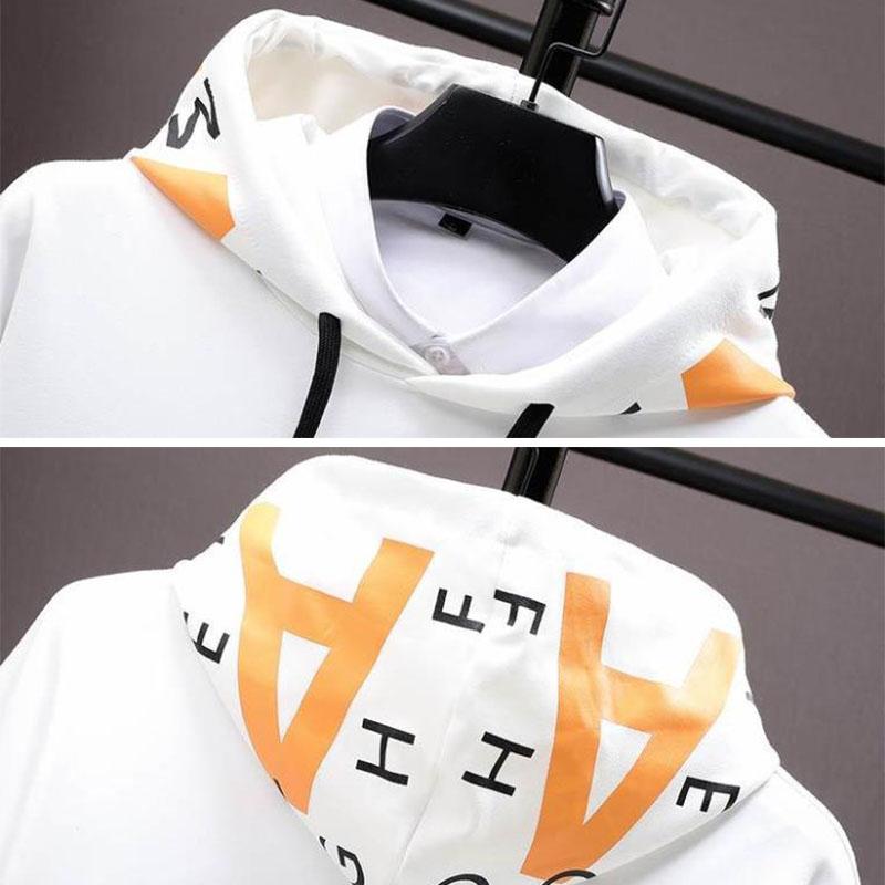 WTEMPO Teen Pullover Suit Sports Suit Campus Trendy Clothing Hooded Sweater and Casual Pants Men