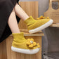 Snow Boots Women's Fur One Winter All-match Thick-soled Non-slip Short-tube Short Boots Sweet and Cute Comfortable Knitted Shoes
